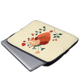 Künstlerisches Herz und Blumen Laptopschutzhülle (Vorne Knopf)