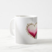 künstlerisches Herzdesign Kaffeetasse (Vorderseite Links)