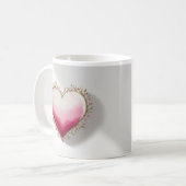 Künstlerisches herzförmiges Design Kaffeetasse (Vorderseite Links)