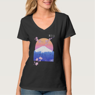 Künstlerisches japanisches Design des Fuji mit Kir T-Shirt