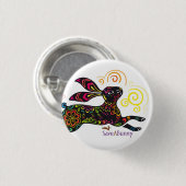 Künstlerisches Kaninchen Button (Vorne & Hinten)