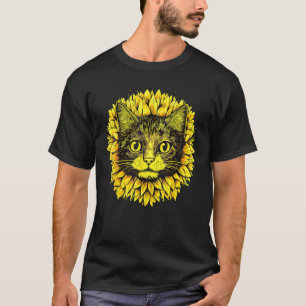 Künstlerisches Katzen-Gesicht in der Mitte von Son T-Shirt