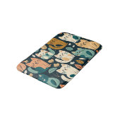 Künstlerisches Katzenmuster Niedlich Badematte (Schrägansicht)