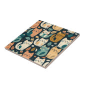 Künstlerisches Katzenmuster Niedlich Fliese (Seite)