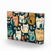 Künstlerisches Katzenmuster Niedlich Fotoblock (Rechts)