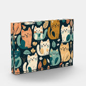 Künstlerisches Katzenmuster Niedlich Fotoblock (Links)