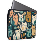 Künstlerisches Katzenmuster Niedlich Laptopschutzhülle (Vorne Rechts)