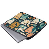 Künstlerisches Katzenmuster Niedlich Laptopschutzhülle (Vorne Knopf)