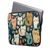 Künstlerisches Katzenmuster Niedlich Laptopschutzhülle (Vorderseite Links)