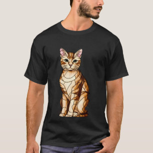 Künstlerisches Katzenporträt umgeben von tropische T-Shirt