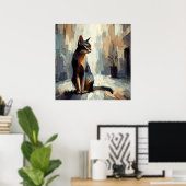 Künstlerisches Katzenposter Poster (Heimbüro)