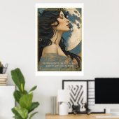 Künstlerisches KI-Poster für Frauen und Mond Poster (Heimbüro)