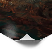 Künstlerisches Kitten Portrait - Vibrierende Ölmal Poster (Ecke)