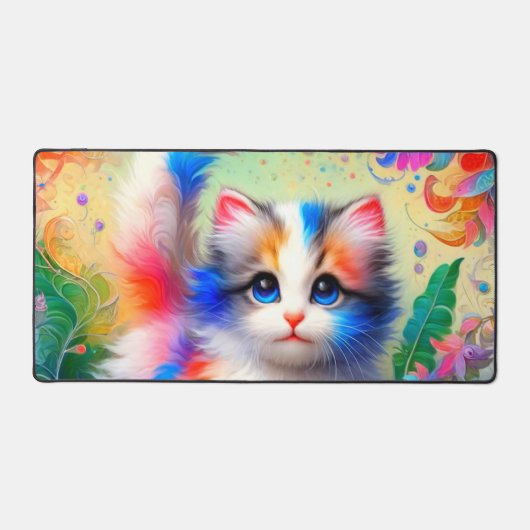 Künstlerisches Kittendesign Schreibtischunterlage (Vorderseite)