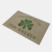 Künstlerisches Kleeblatt Personalisiert Irische Wi Fußmatte (Schrägansicht)