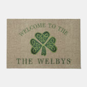 Künstlerisches Kleeblatt Personalisiert Irische Wi Fußmatte (Vorderseite)