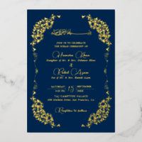 Künstlerisches königliches Blau Gold Blumen Paisle