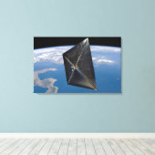 Künstlerisches Konzept von NanoSail-D im Weltraum Leinwanddruck (Insitu (Holzboden))