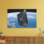 Künstlerisches Konzept von NanoSail-D im Weltraum Leinwanddruck (Insitu (Wohnzimmer))