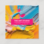 Künstlerisches Kunstwerk Kunst-Studio Quadratische Visitenkarte (Vorderseite)