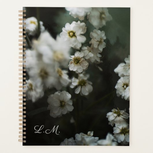Künstlerisches, launisches florales Monogramm Planer (Vorderseite)