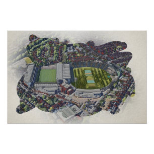 Künstlerisches Leeds Cricket Stadion, Yorkshire Poster