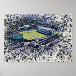 Künstlerisches Leeds Cricket Stadion, Yorkshire Poster