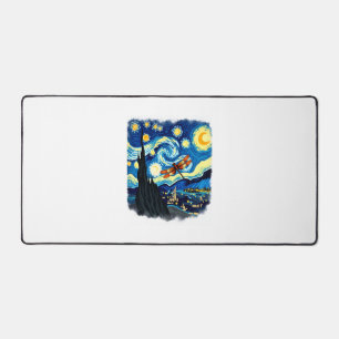 Künstlerisches Libellen-Shirt Van Gogh Sternennach Schreibtischunterlage