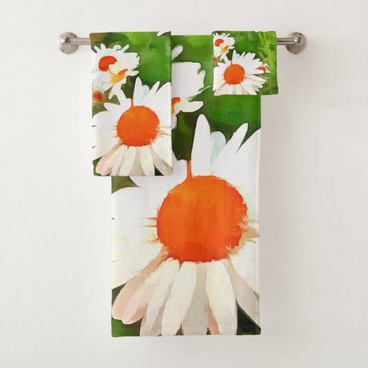 Künstlerisches Licht und farbenfrohe weiße Gartend Badhandtuch Set (Insitu)