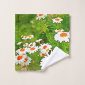 Künstlerisches Licht und farbenfrohe weiße Gartend Badhandtuch Set (Waschlappen)