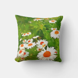 Künstlerisches Licht und farbenfrohe weiße Gartend Kissen