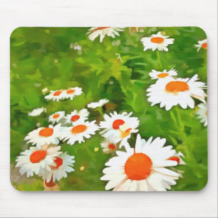 Künstlerisches Licht und farbenfrohe weiße Gartend Mousepad