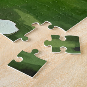 Künstlerisches Licht und farbenfrohe weiße Gartend Puzzle