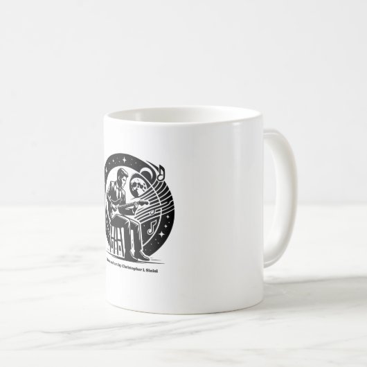 Künstlerisches Logo Schwarzweiß-Tasse Kaffeetasse (VorderseiteRechts)