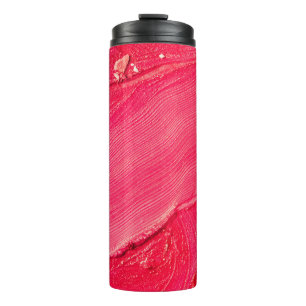 Künstlerisches Make-Up: farbenfrohe Kreativität. Thermosbecher