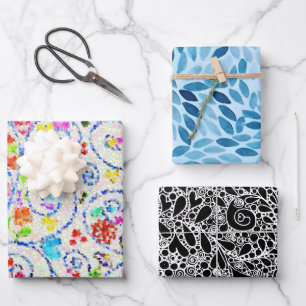 Künstlerisches Mix & Match-Geschenkpapier-Set  Geschenkpapier Set
