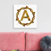 Künstlerisches Monogramm A Leinwanddruck gespannt (Insitu (Wohnzimmer))