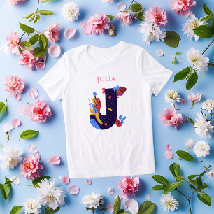 Künstlerisches Monogramm - Buchstabe J Geburtstags Tri-Blend Shirt