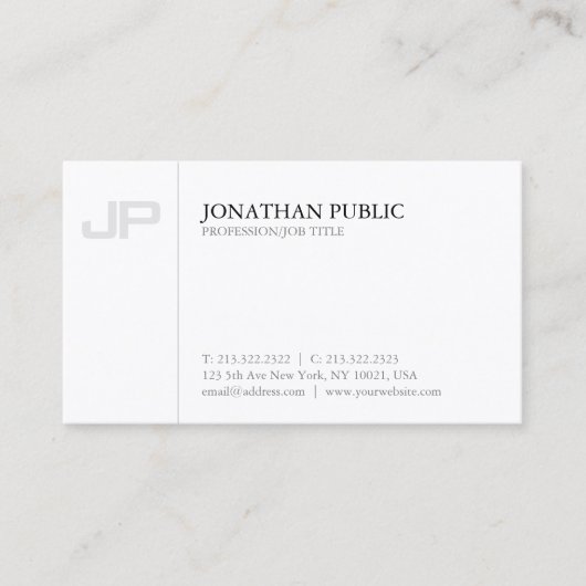 Künstlerisches Monogramm-schlichter kreativer Visitenkarte (Vorderseite)