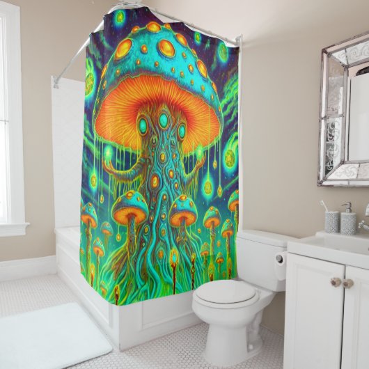 Künstlerisches Mushroom-Design Duschvorhang (Beispiel)