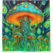 Künstlerisches Mushroom-Design Duschvorhang (Vorderseite)