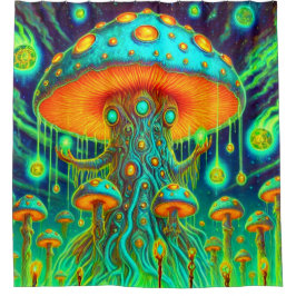 Künstlerisches Mushroom-Design Duschvorhang