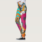 Künstlerisches Muster mit bunten Blume Leggings (Links)