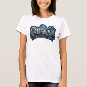 Künstlerisches Navy CALIFORNIA Grafik T-Shirt