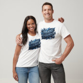 Künstlerisches Navy TRAIN HART Text Design T-Shirt (Unisex)
