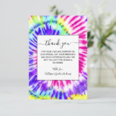 Künstlerisches Neon-Regenbogen-Gefärbte Krawatte W Dankeskarte (Stehend Vorderseite)