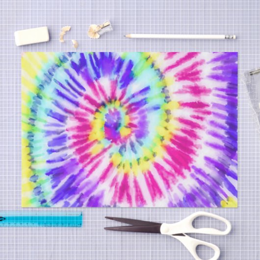 Künstlerisches Neon-Regenbogen-Gefärbte Krawatte W Seidenpapier (Handwerk)