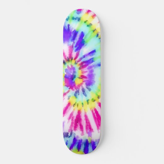 Künstlerisches Neon-Regenbogen-Gefärbte Krawatte W Skateboard (Vorderseite)