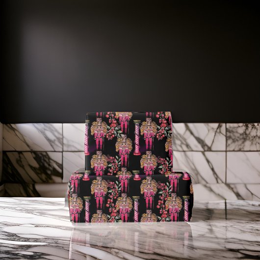 Künstlerisches Nutcracker Soldiers Holly Wrapping  Geschenkpapier