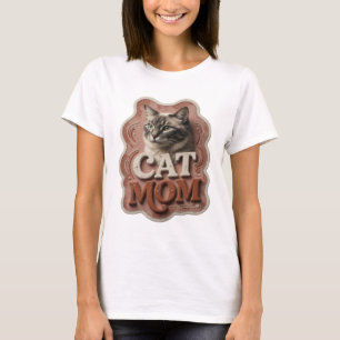 Künstlerisches oranges CAT MOM-Shirt-Design T-Shirt